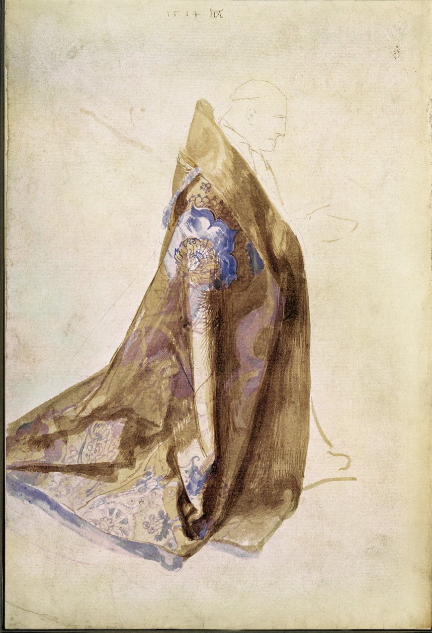 Studie roucha papeže Julia II. pro Pannu Marii s věncem růží od Albrecht Dürer or Duerer