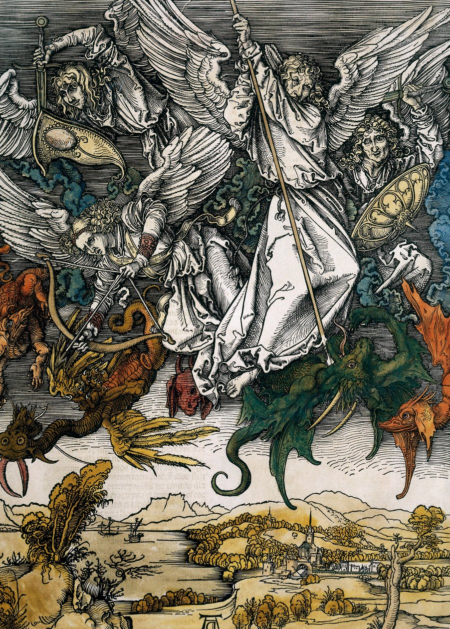 The Apocalypse of Saint John: Fall of the Rebel Angels, ca. 1496-1498 (dřevořez) od Albrecht Dürer