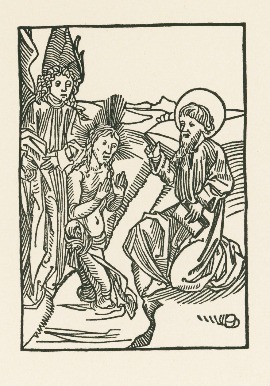 Kristův křest v řece Jordánu od Albrecht Dürer or Duerer