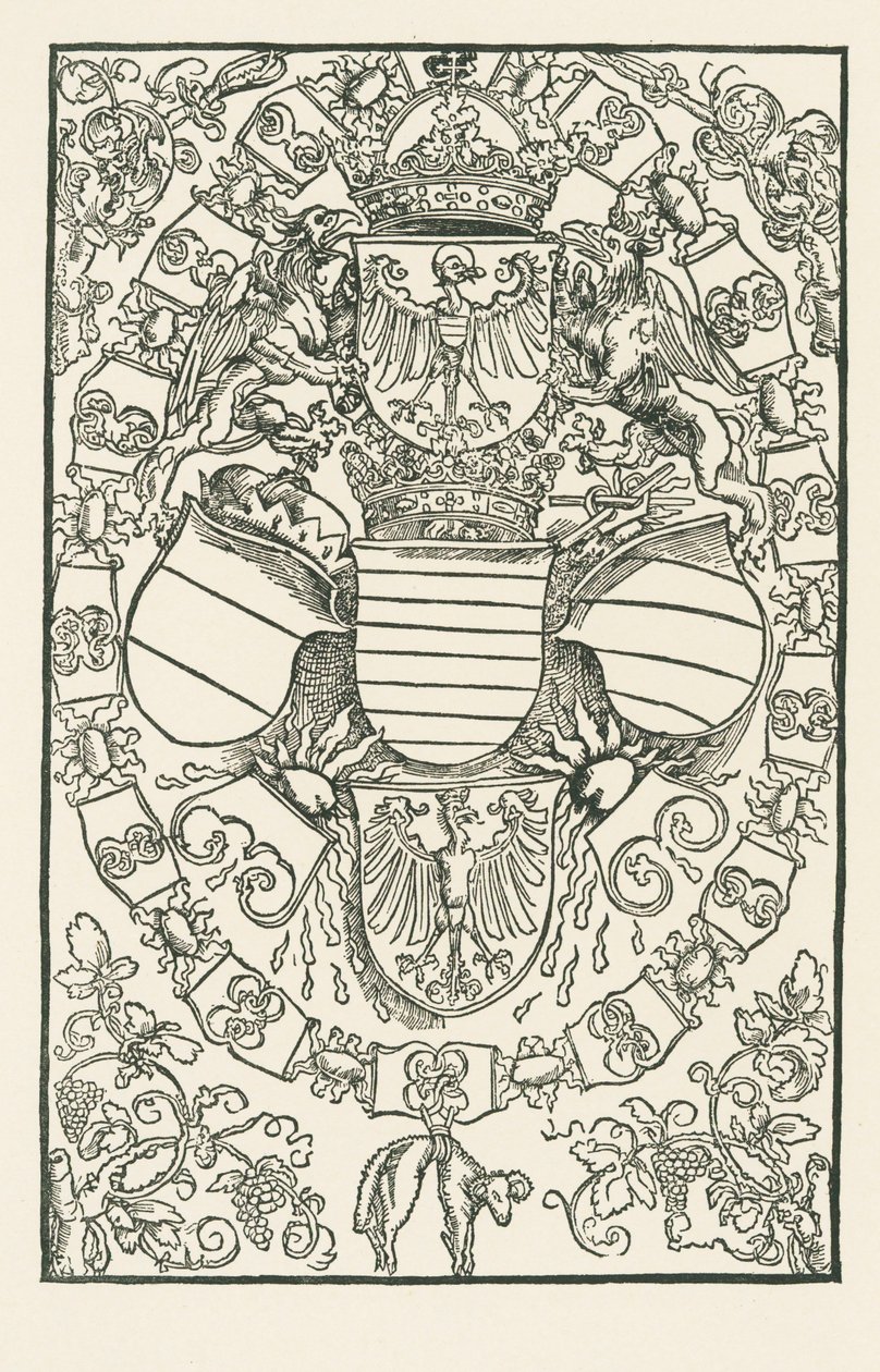 Erb Maxmiliána I. jako římského krále od Albrecht Dürer or Duerer