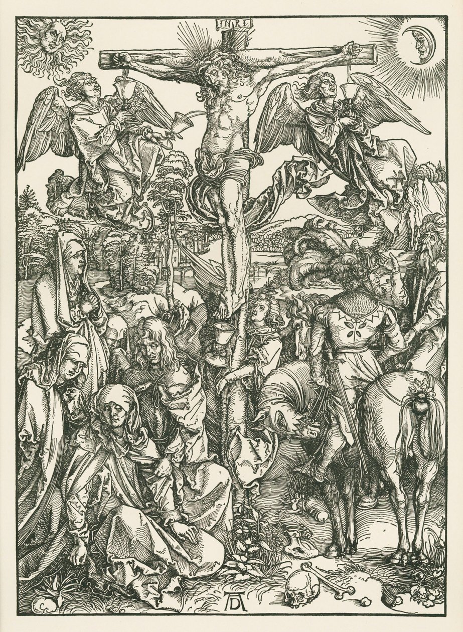 Ukřižování, asi 1498 (dřevoryt) od Albrecht Dürer or Duerer
