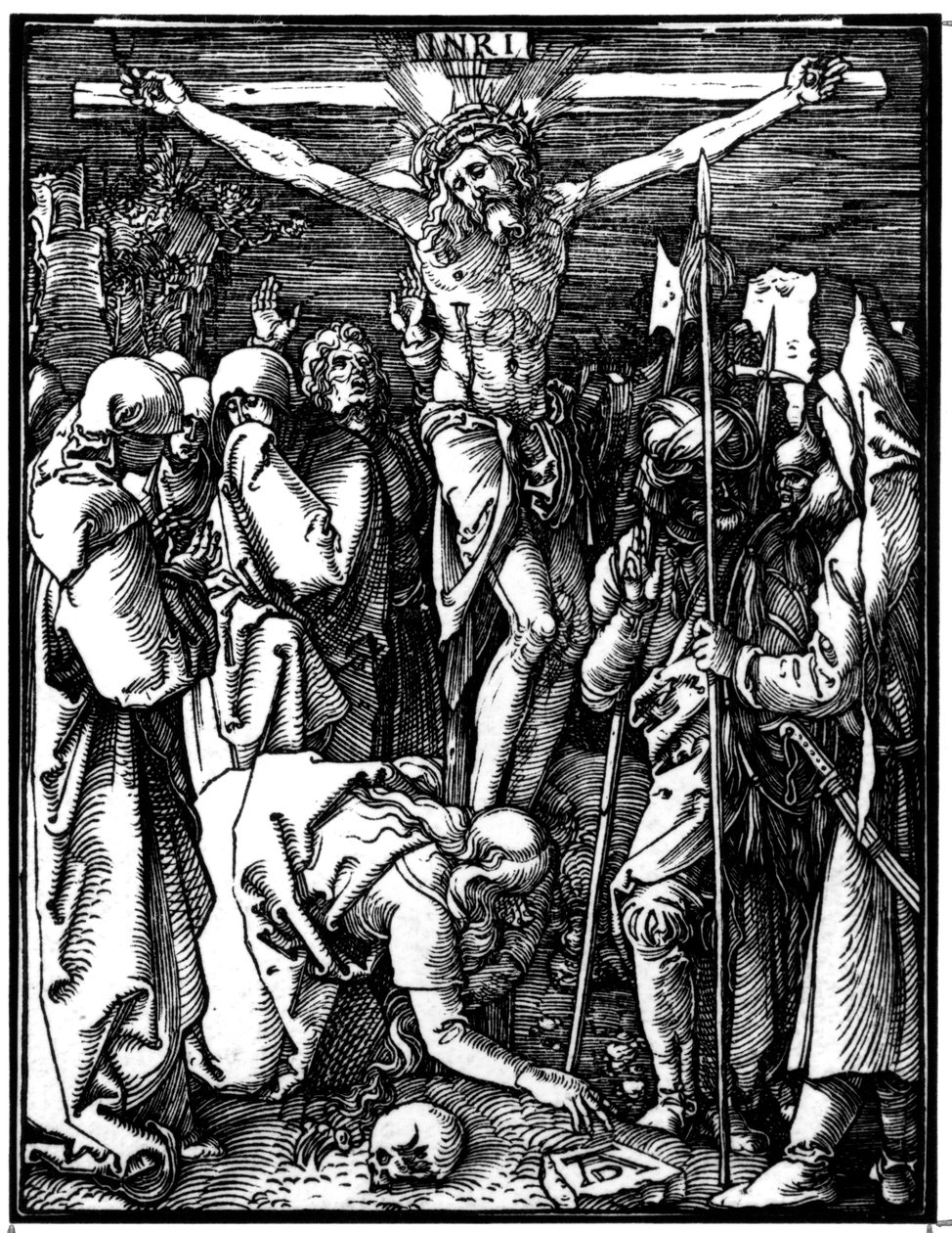 Ukřižování, z Malé pašije, kolem 1509-11 (dřevořez) od Albrecht Dürer