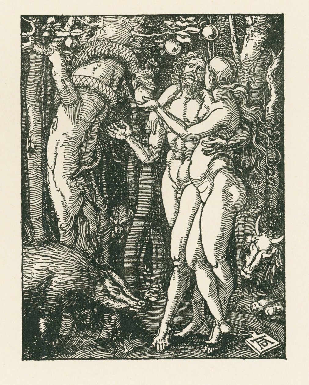 Pád člověka, asi 1510 (dřevoryt) od Albrecht Dürer or Duerer