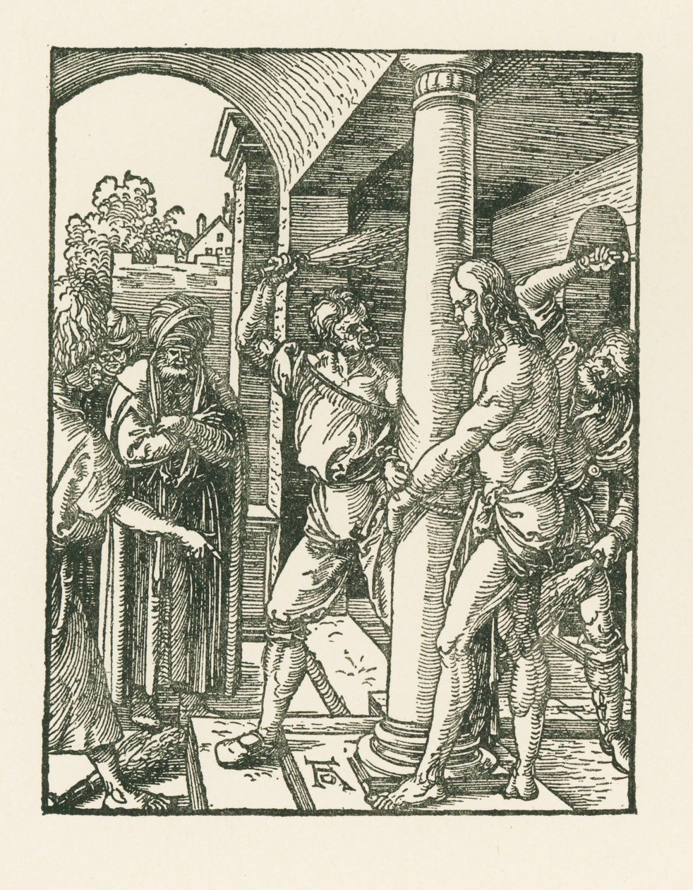 Bičování, asi 1509 (dřevoryt) od Albrecht Dürer or Duerer