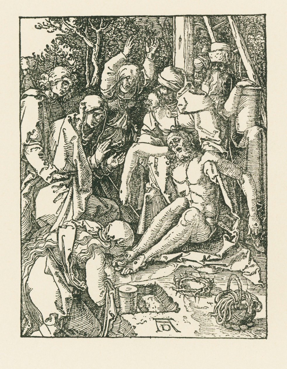 Oplakávání Krista, asi 1509-10 (dřevoryt) od Albrecht Dürer or Duerer