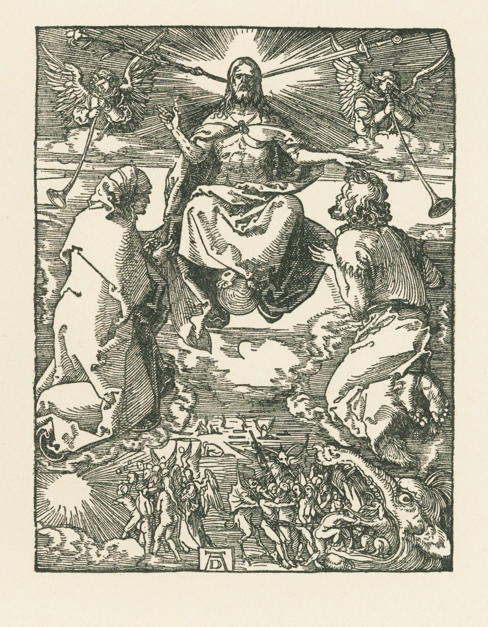 Poslední soud, asi 1510 (dřevoryt) od Albrecht Dürer or Duerer