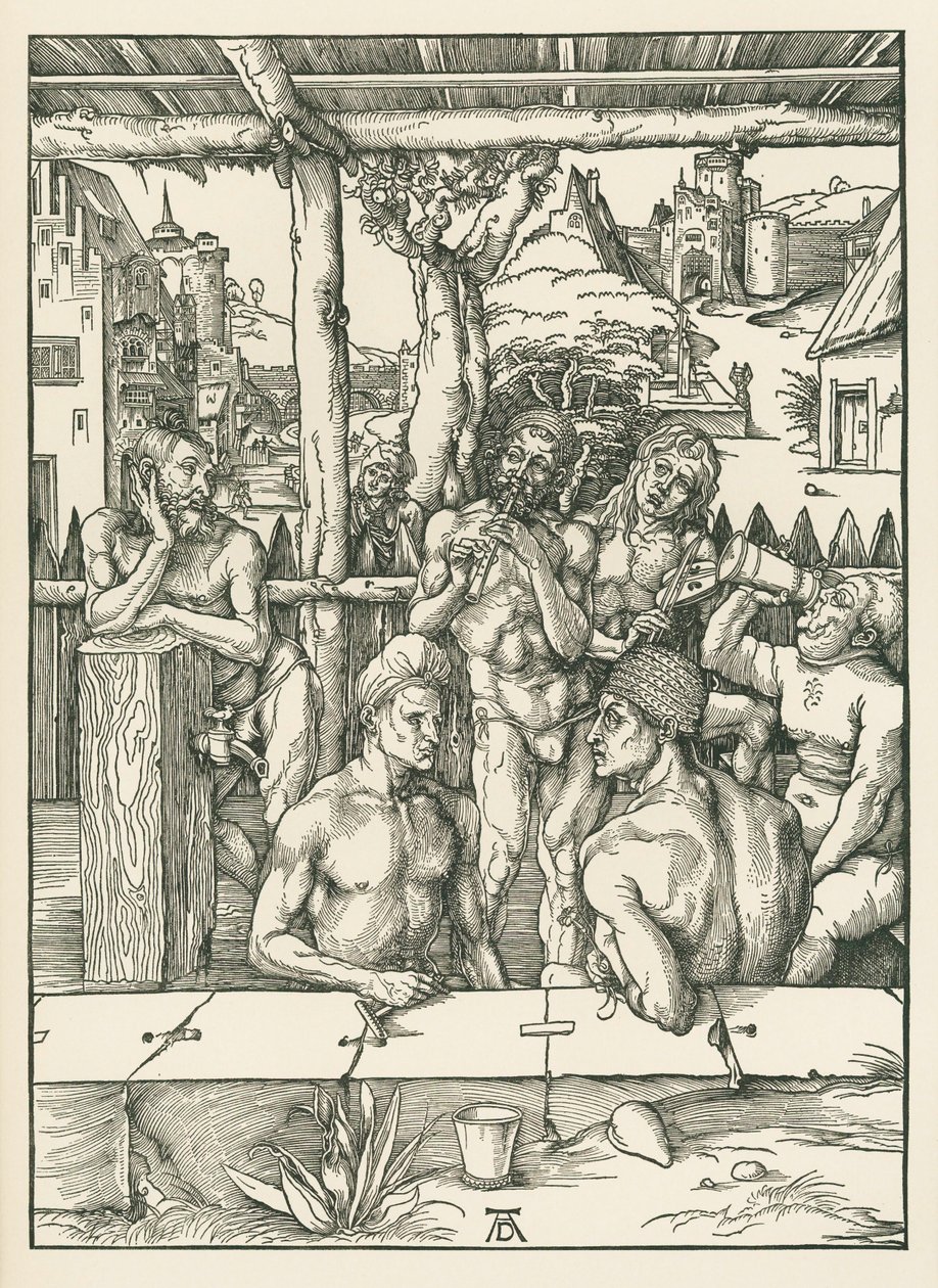 Pánská lázeň, asi 1496-97 (dřevoryt) od Albrecht Dürer or Duerer