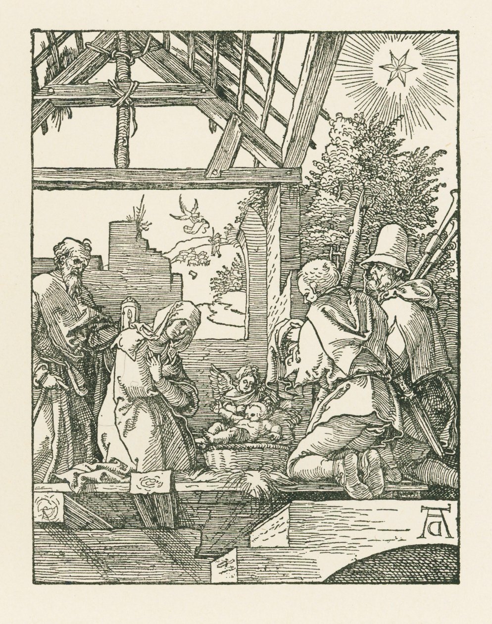 Narození Páně, asi 1510 (dřevoryt) od Albrecht Dürer or Duerer