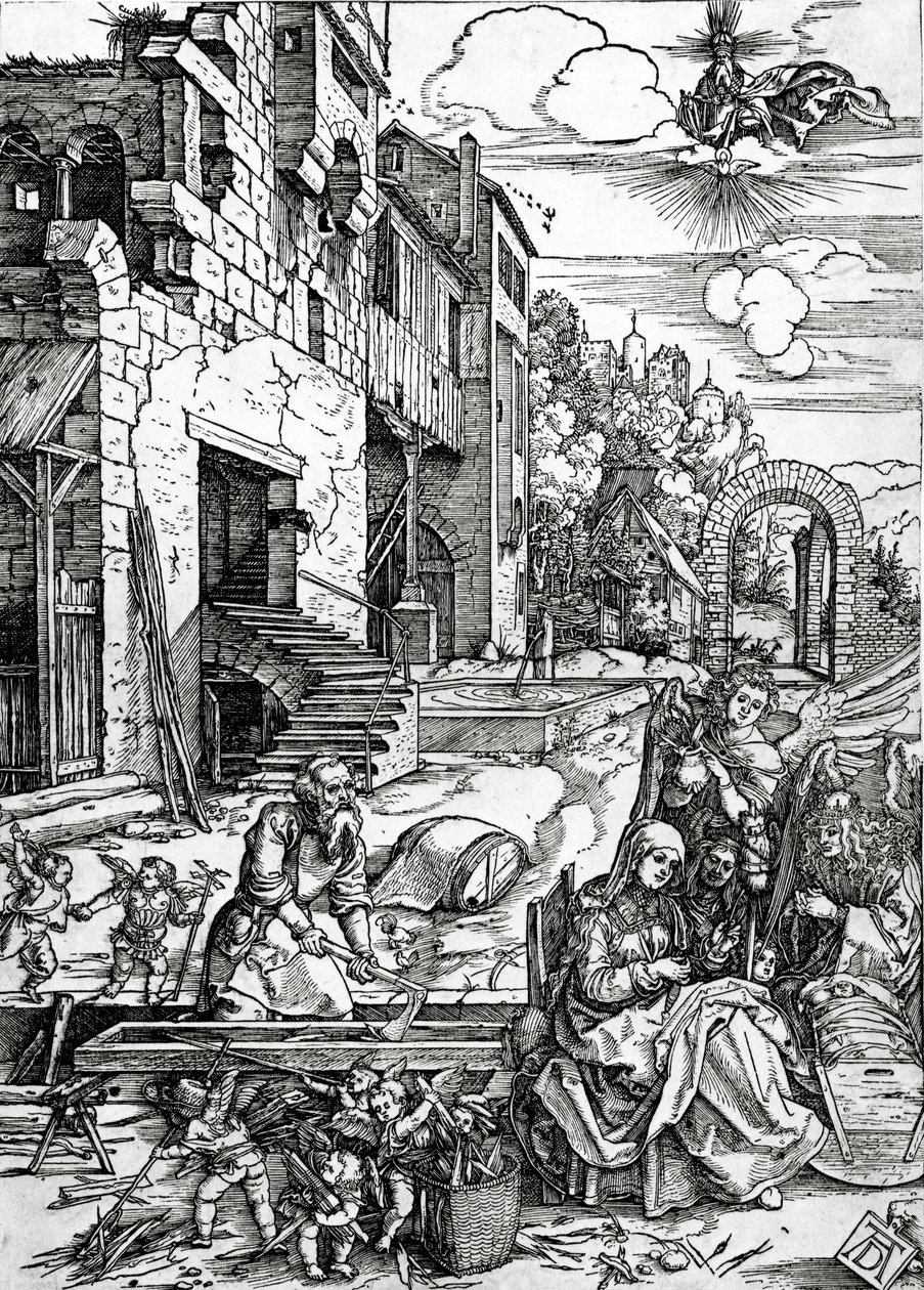 Odpočinek na útěku do Egypta ze série Život Panny od Albrecht Dürer