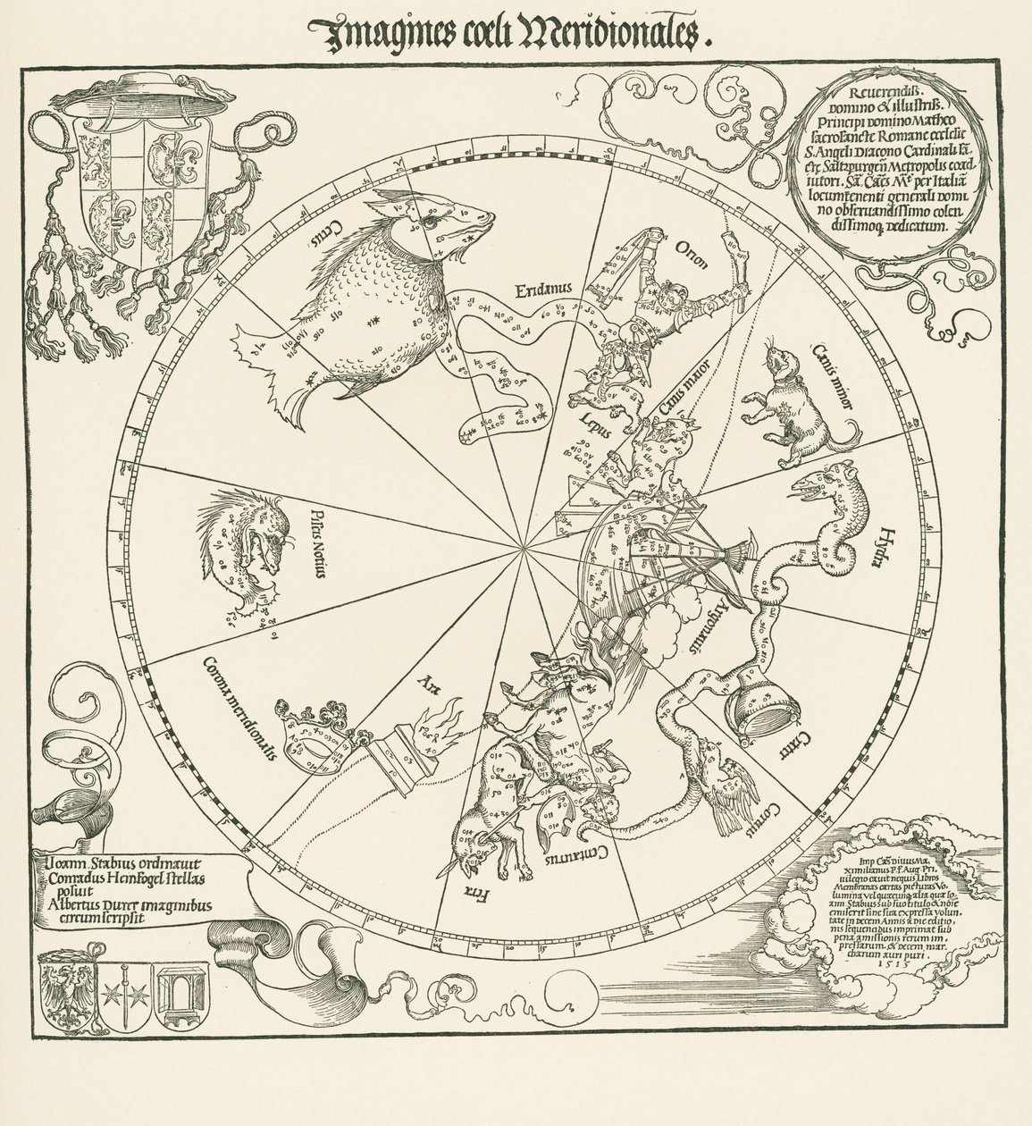 Jižní polokoule Zeměkoule Celestralu od Albrecht Dürer or Duerer