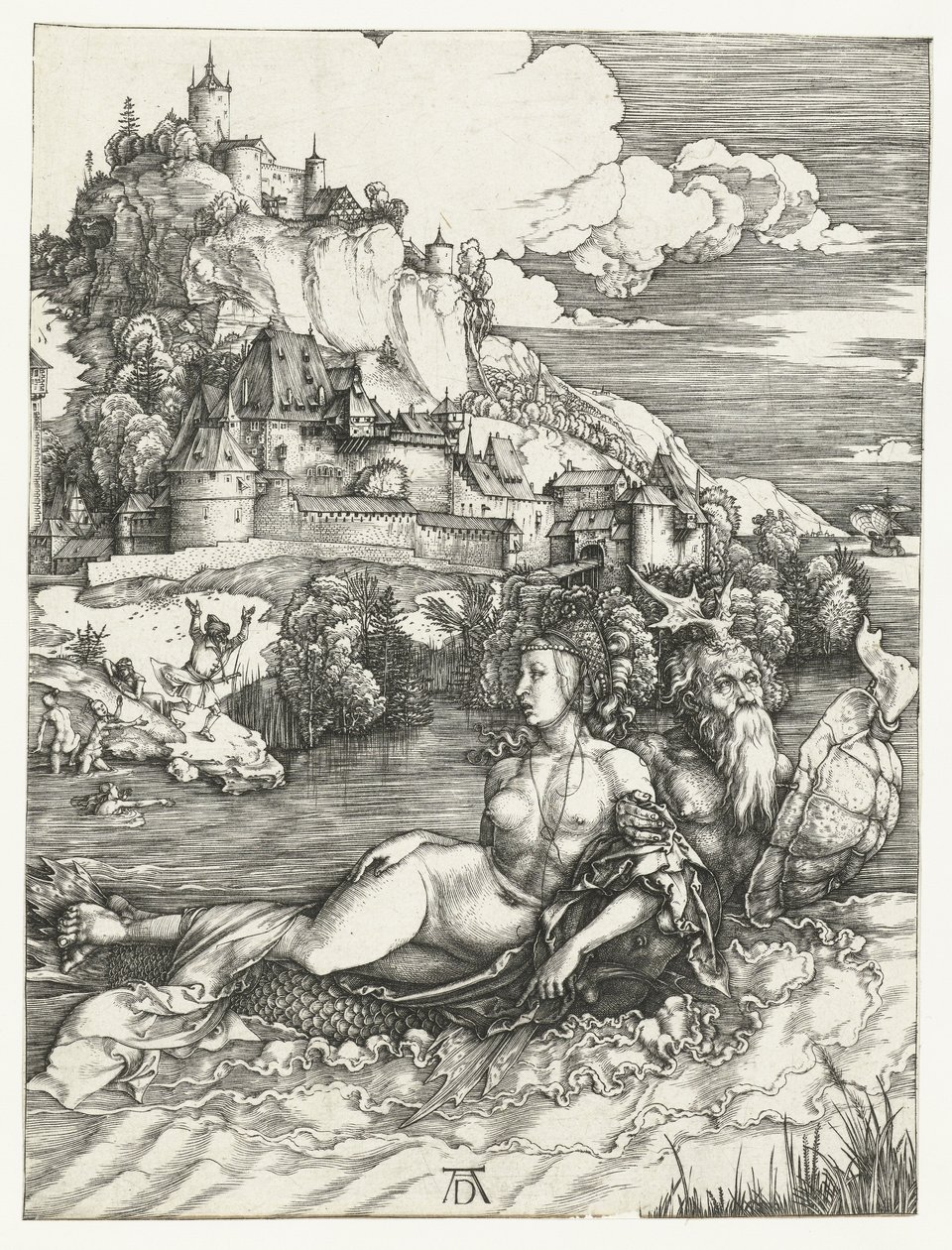 Únos Amymone mořskou příšerou od Albrecht Dürer or Duerer