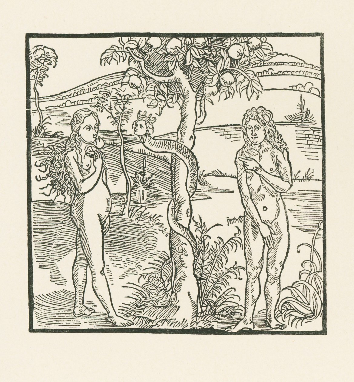 Pád. Ilustrace k "Der Ritter von Turn", asi 1493-93 (dřevoryt) od Albrecht Dürer or Duerer