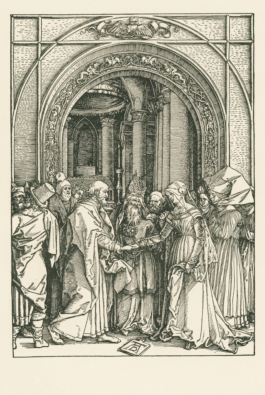 Svatba Panny Marie, asi 1504 (dřevoryt) od Albrecht Dürer or Duerer