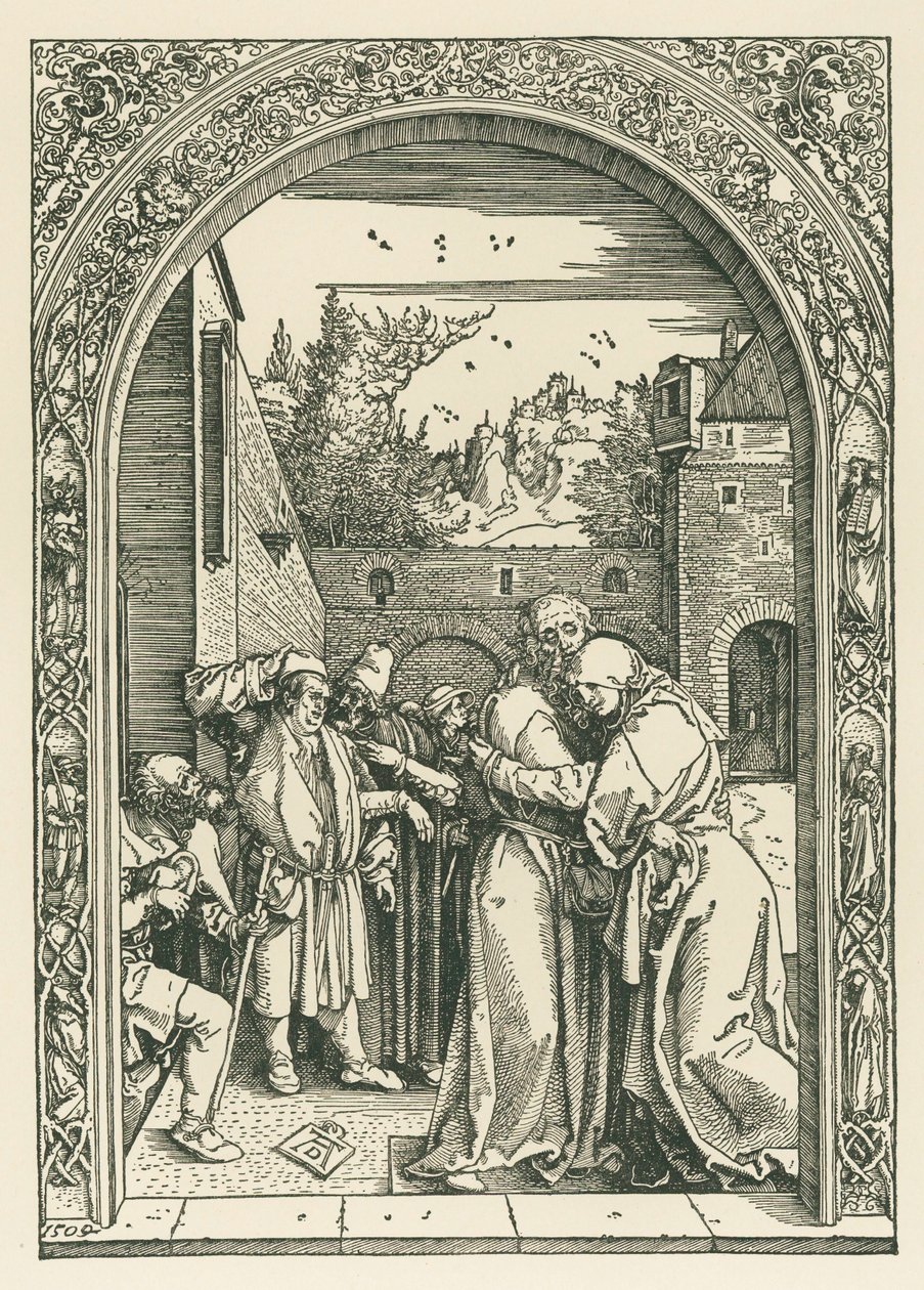 Setkání Joachima a Anny u Zlaté brány od Albrecht Dürer or Duerer