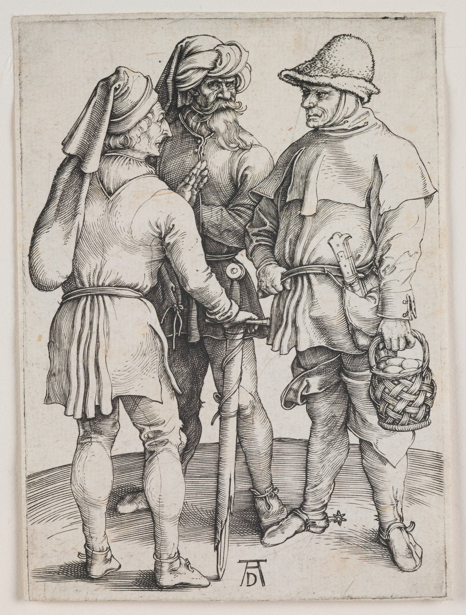 Tři sedláci v rozhovoru, asi 1497 (rytina) od Albrecht Dürer or Duerer