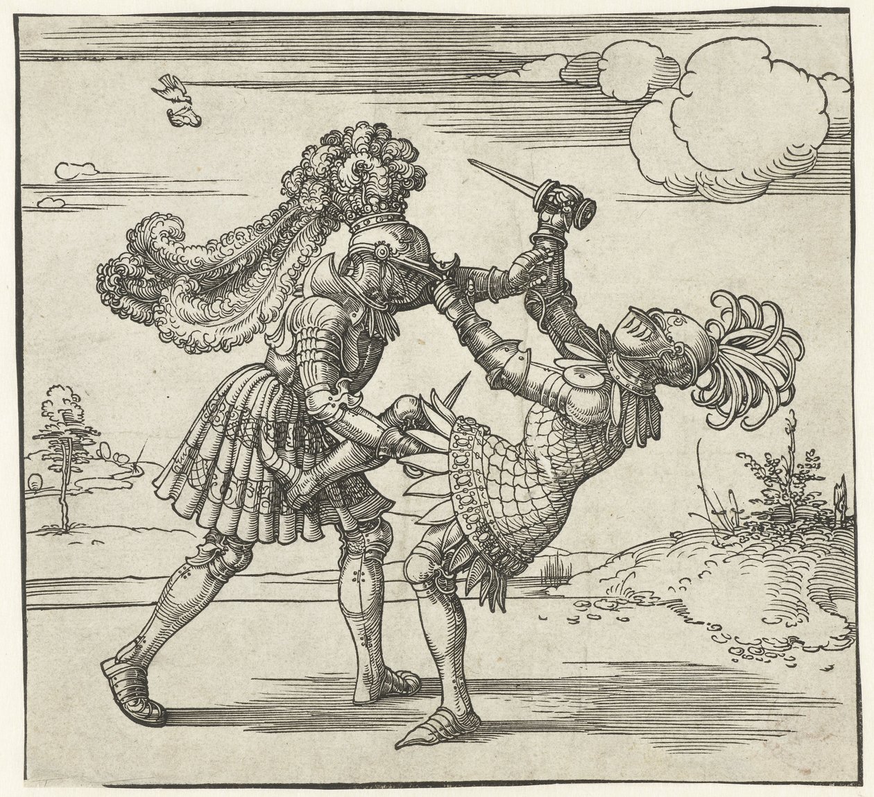 Dva rytíři bojují od Albrecht Dürer or Duerer