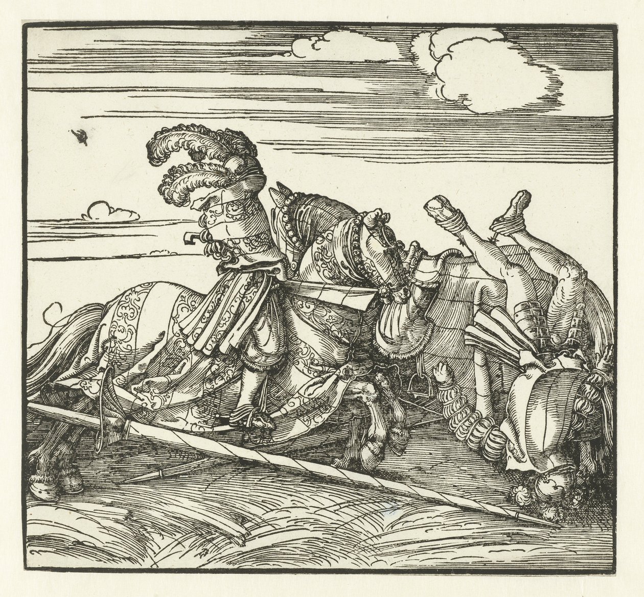 Dva jezdci bojující na koních od Albrecht Dürer or Duerer