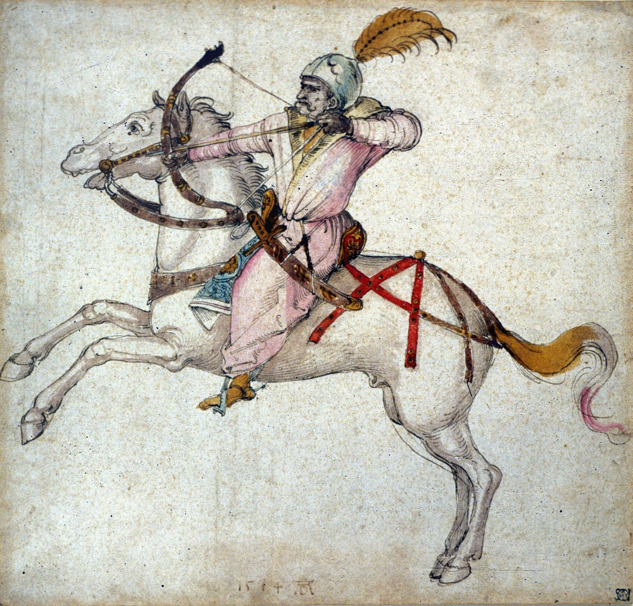 Koňský lukostřelec. Kresba Albrechta Durera (1471 - 1528). od Albrecht Dürer