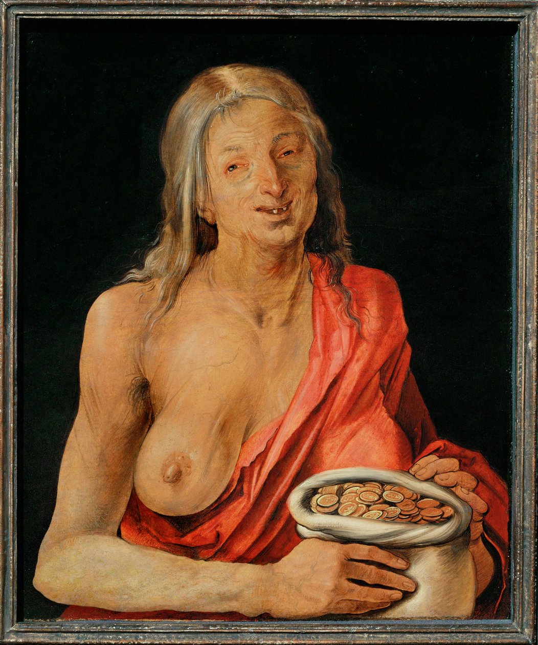 Vanitas, rubová strana portrétu mladého muže (malba na lipovém dřevě) od Albrecht Dürer or Duerer