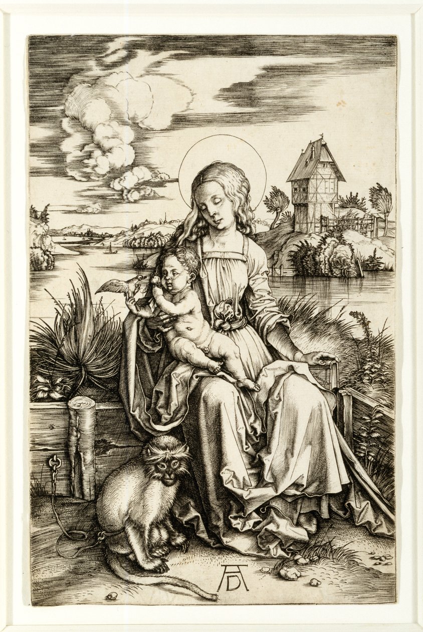 Panna a dítě s opicí od Albrecht Dürer
