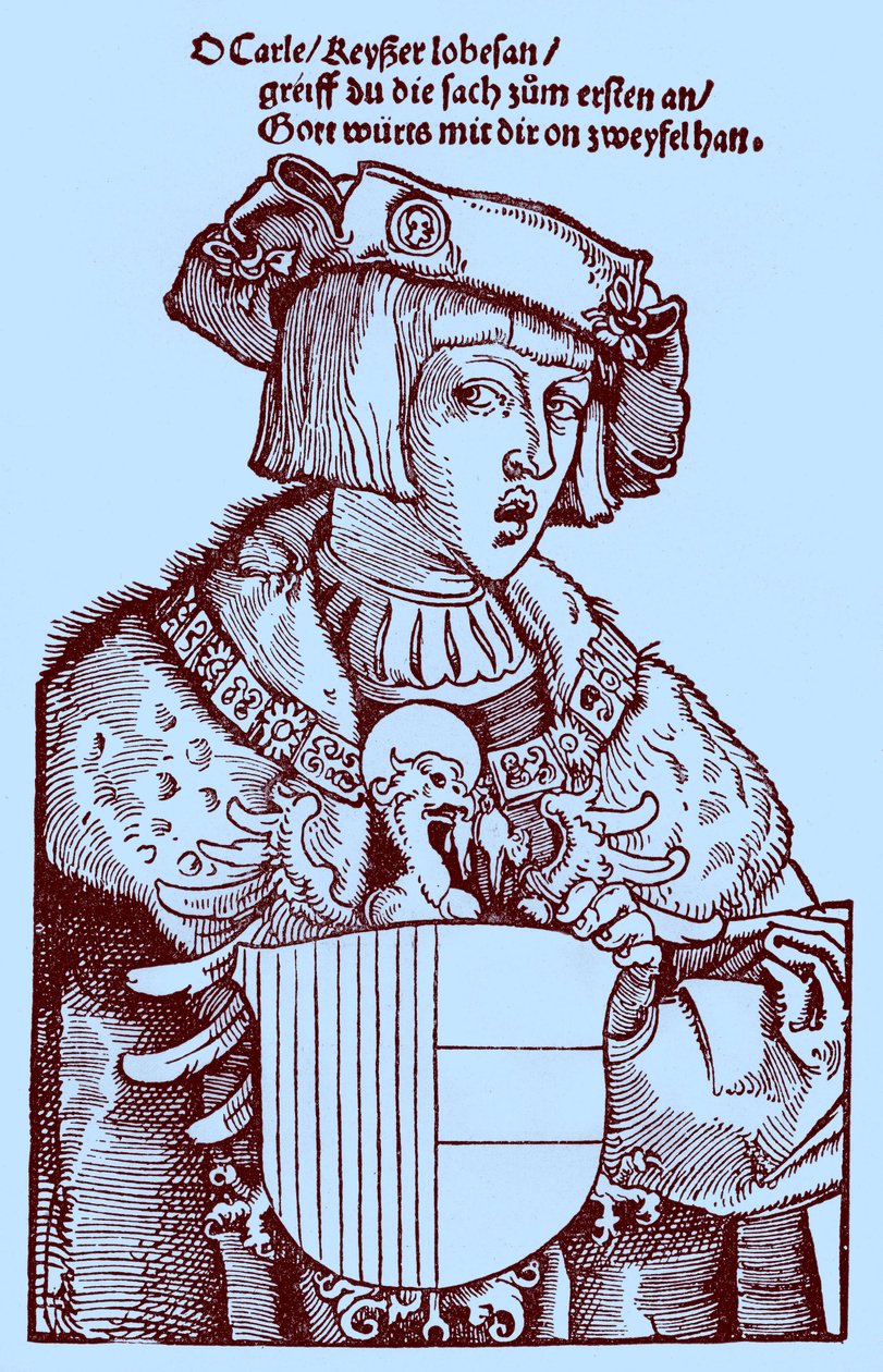 Mládí Karel V. (1500-1558) (rytina) od Albrecht Dürer