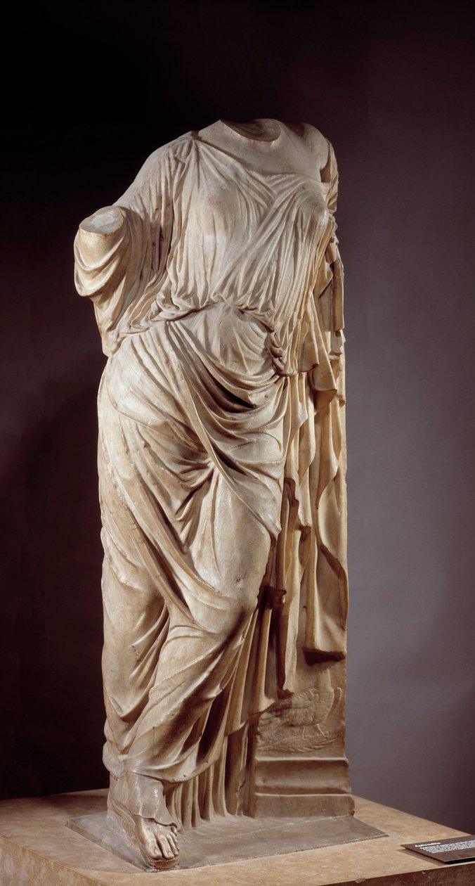 Afrodita ke sloupu. Mramorová socha podle Afrodity, kterou použil Alcamene, řecký sochař z 5. století př. n. l. Dim. 1,18 m Paříž, Musee du Louvre od Alcamenes (attr. to)
