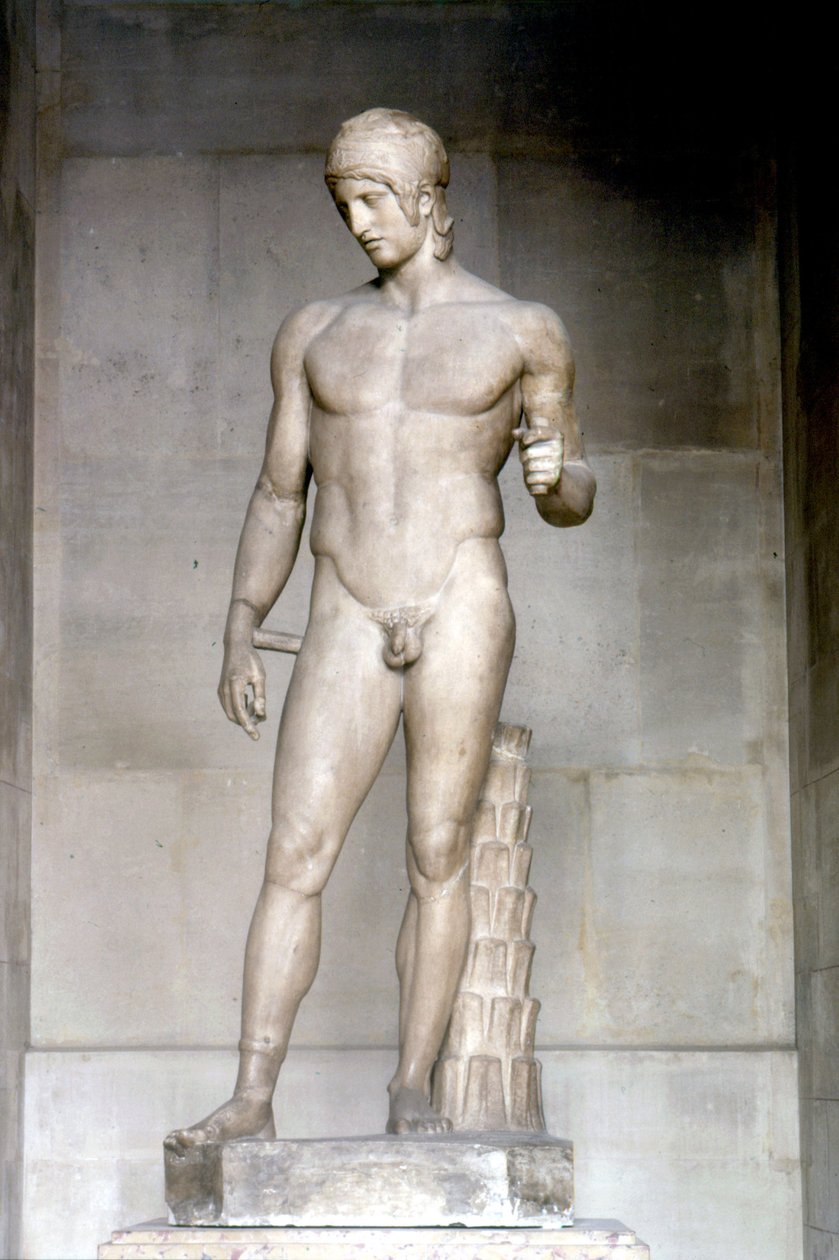 Ares se jmenuje Ares Borghese. Socha Alcamene, 5. století před naším letopočtem. Musee du Louvre od Alcamenes (attr. to)