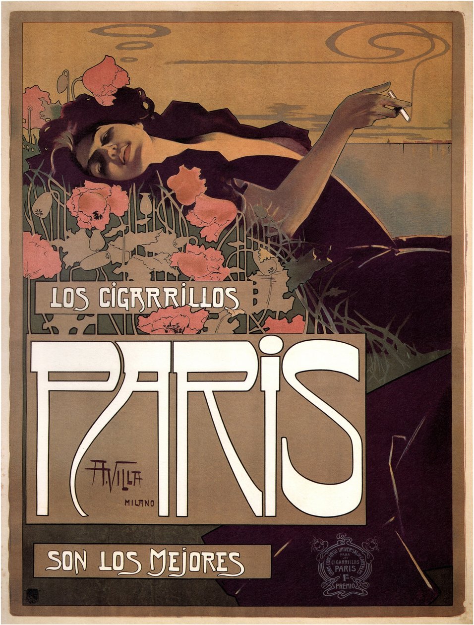 Los Cigarillos Paříž, 1901 od Aleardo Villa