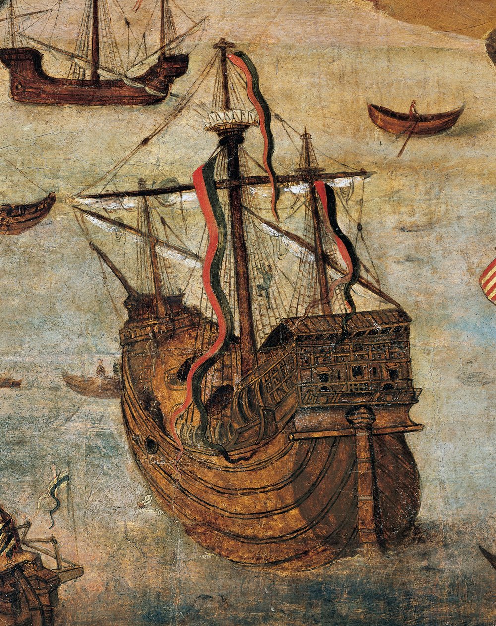 Španělská karavela (detail z Virgin of the Navigators) od Alejo Fernandez