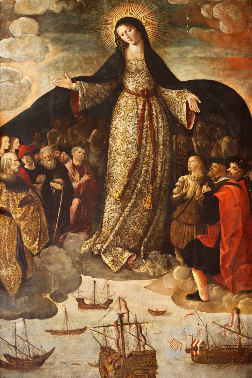 Oltářní obraz Panny Marie z Mareantes (detail) od Alejo Fernandez
