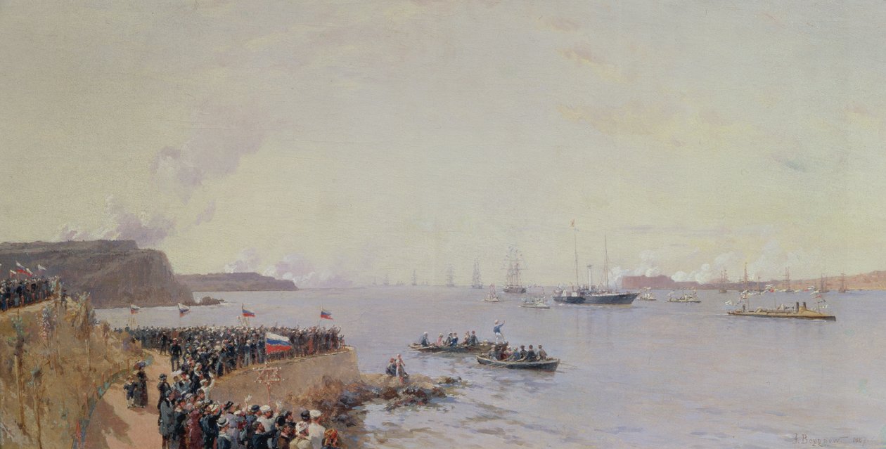 Příjezd císaře Alexandra III. (1845-94) do Sevastopolu, 1887 od Aleksandr Karlovich Beggrov