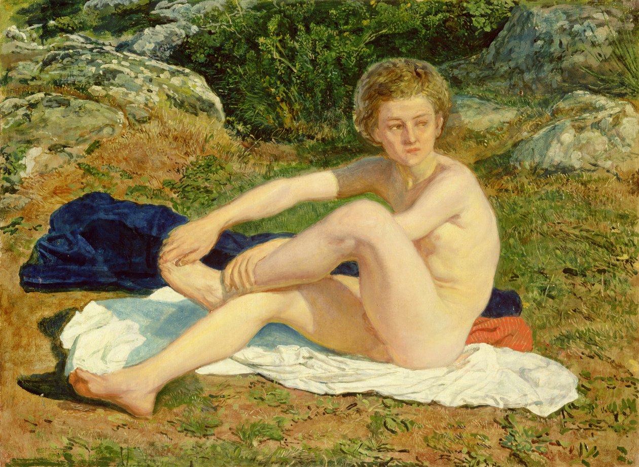 A Naked Boy, studie pro ‚Zjevení Krista před lidmi‘, 1840-50 od Aleksandr Andreevich Ivanov