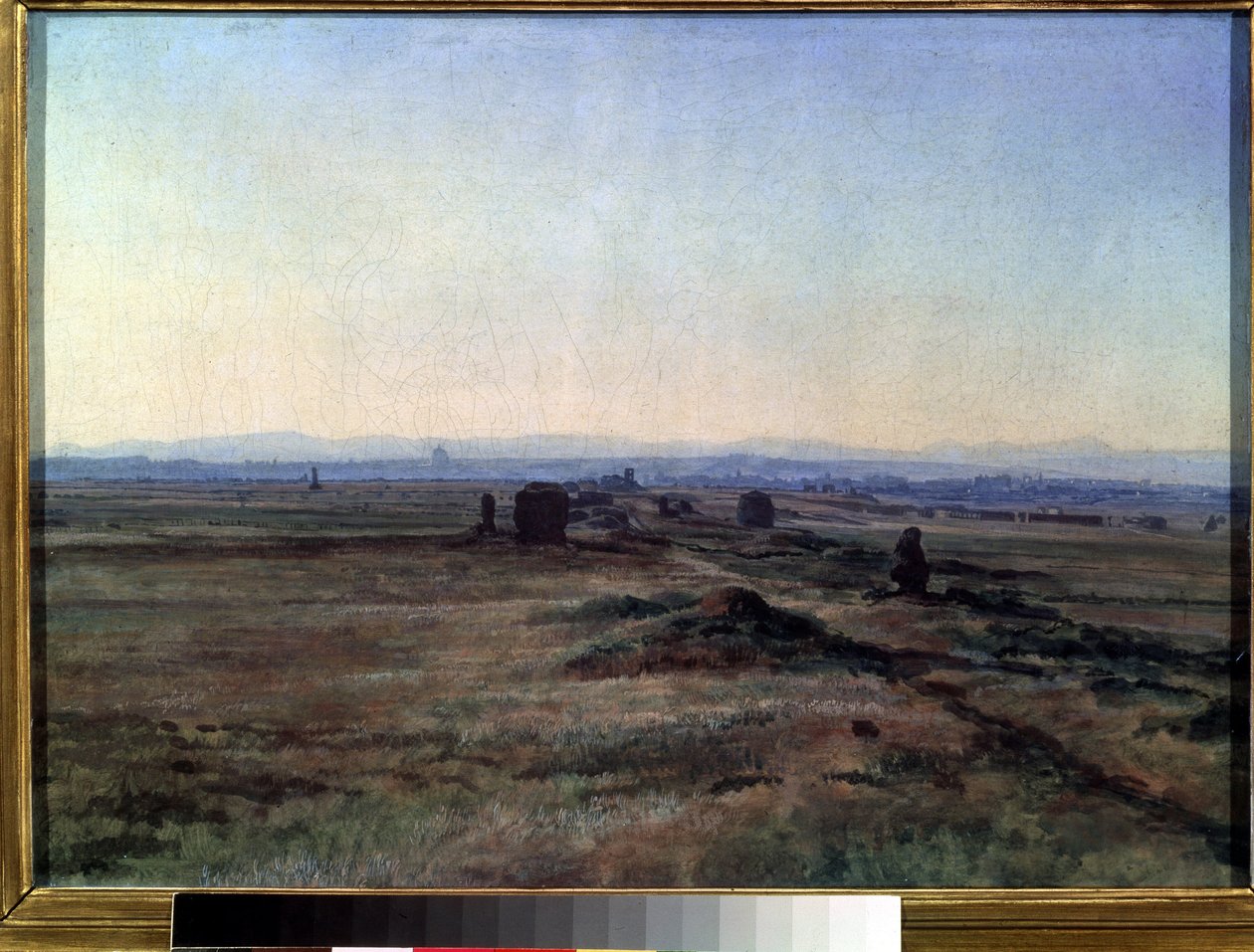 ""Pohled na Via Appia (Appian Way) při západu slunce"" Malba Alexandra Ivanova (1806-1858) 1845 Státní Treťjakovská galerie, Moskva od Aleksandr Andreevich Ivanov