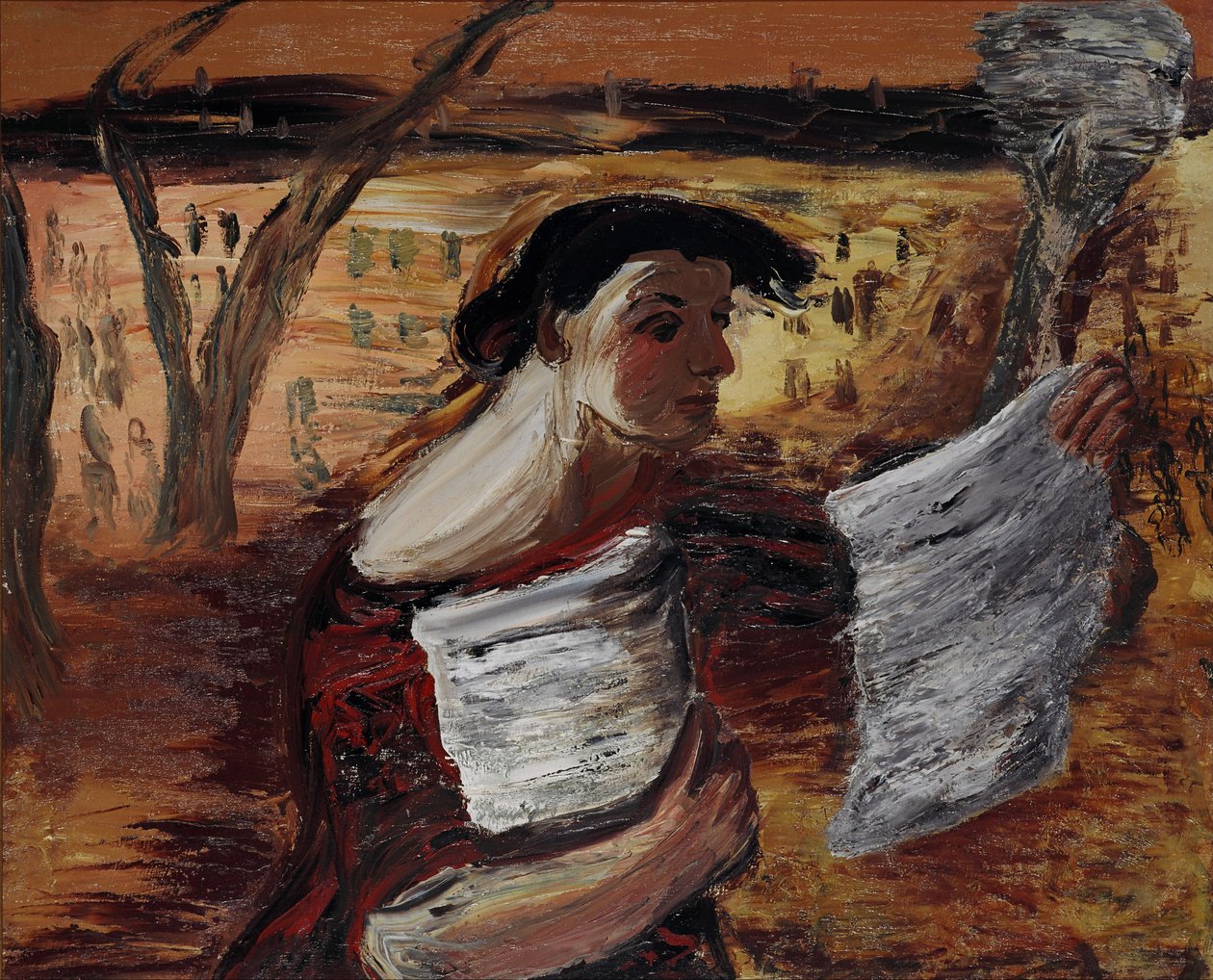 Žena s letáky, 1933 od Aleksandr Davidovic Drevin
