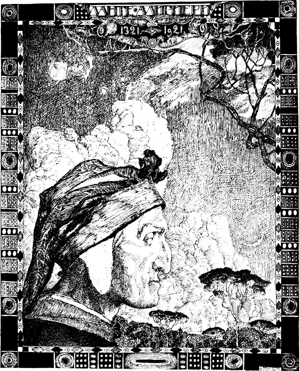 Dante Alighieri , středověký italský básník, 1921. od Aleksandr Jakovlevic Golovin