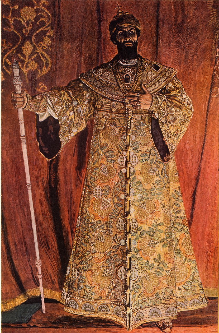 Portrét Fjodora Ivanova Shaliapina 1873-1939 v roli Borise Godunova, 1912, 1965. od Aleksandr Jakovlevic Golovin