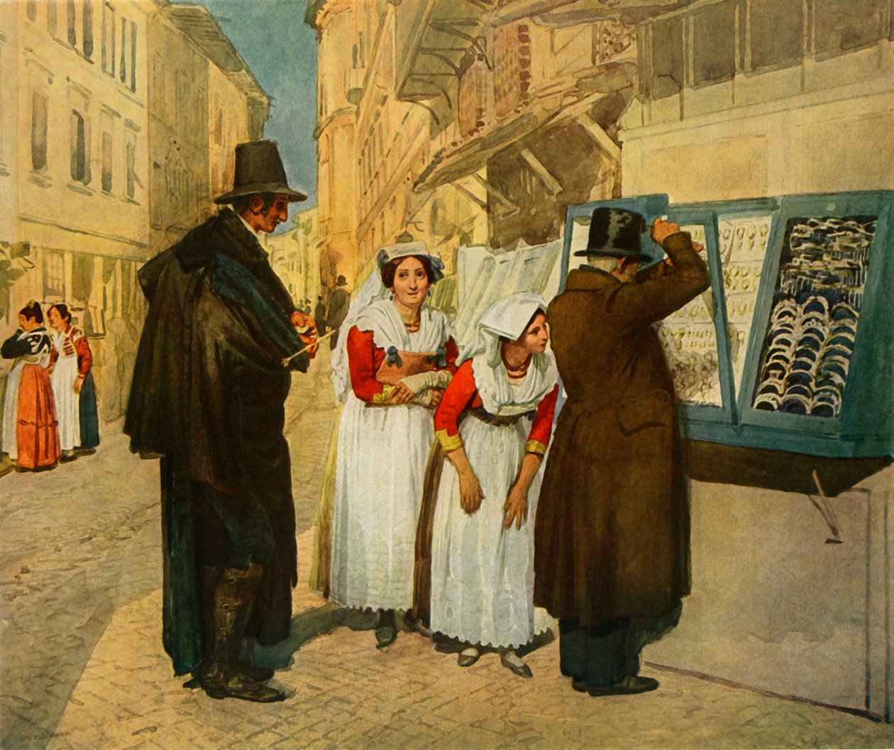 Ženich Campagnuolo vybírá náušnice pro svou nevěstu, 1838, 1965. od Aleksandr Ivanov