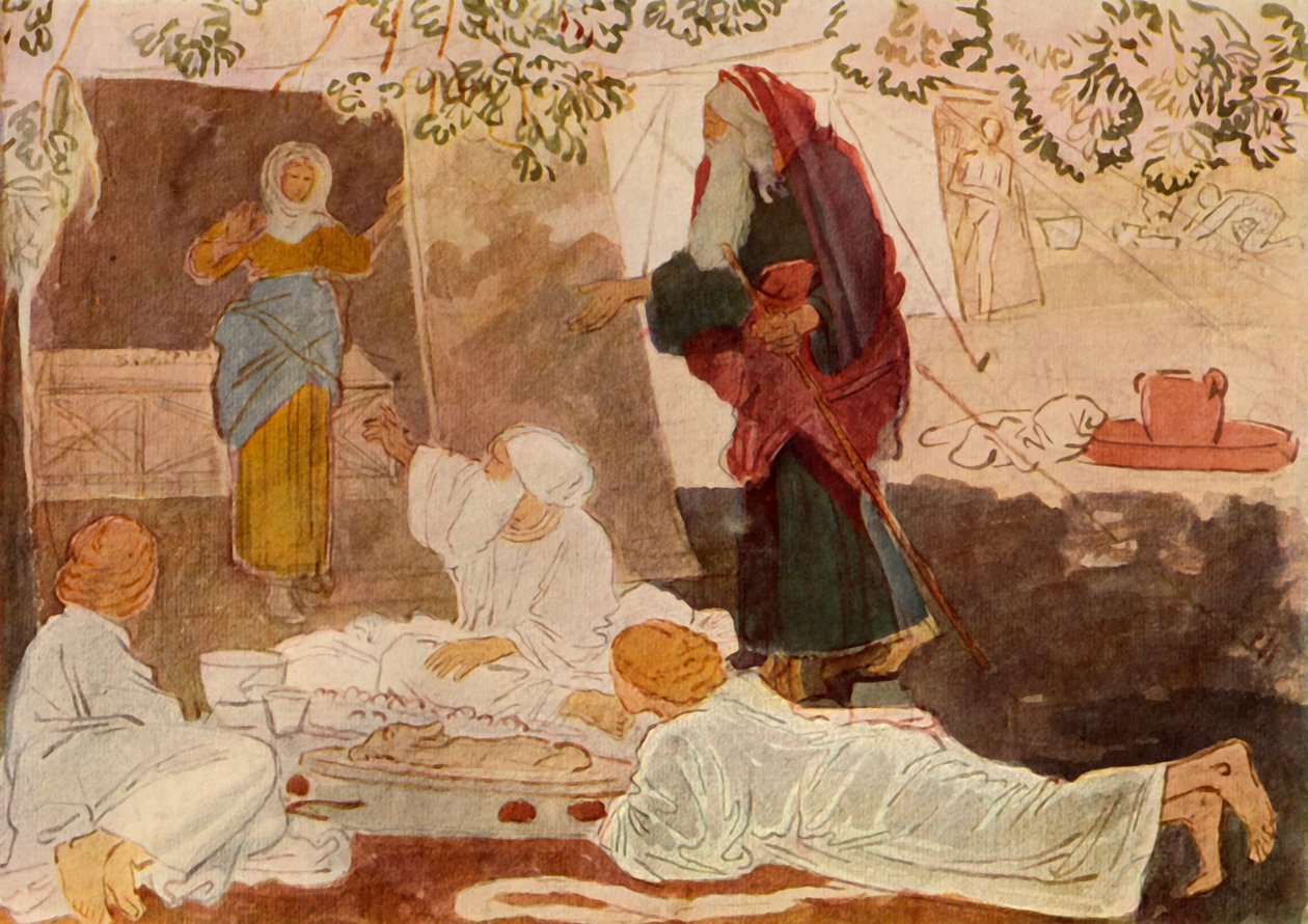 Tři poutníci navštěvující Abraham, polovina 19. století, 1965. od Aleksandr Ivanov
