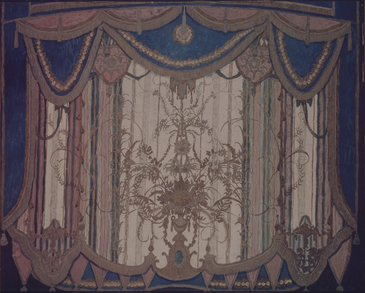 Návrh opony pro divadelní hru Maškaráda M. Lermontova, 1917 od Aleksandr Jakovlevic Golovin