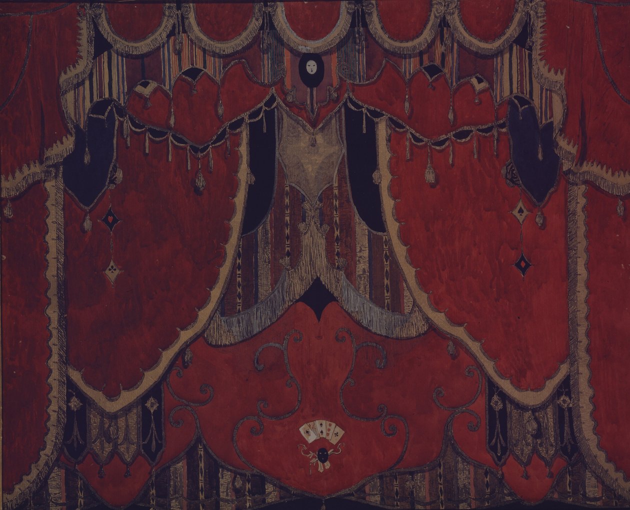 Návrh hlavní opony pro divadelní hru Maškaráda M. Lermontova, 1917 od Aleksandr Jakovlevic Golovin
