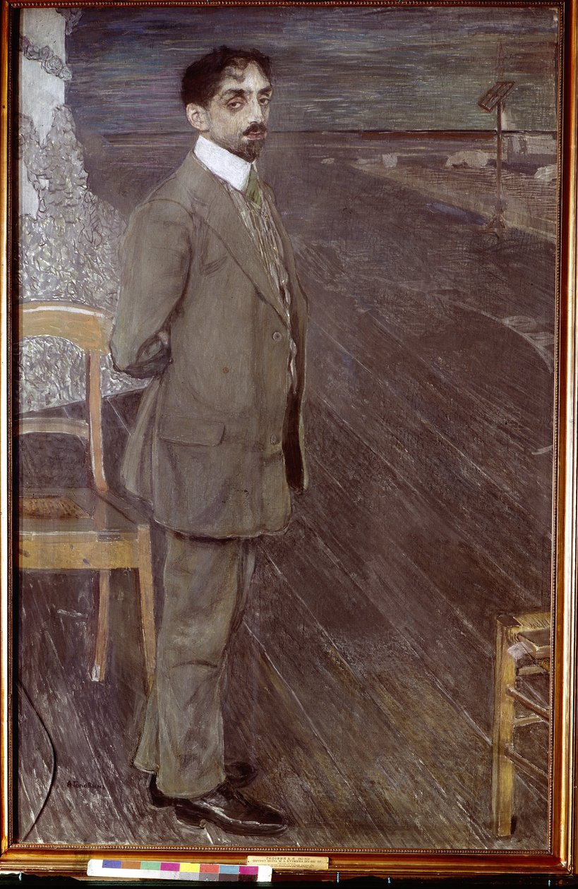 Portrét básníka Michaila Kuzmina (1875-1936) (Portrét básníka M. Kuzmina). Dílo Alexandra Jakovleviče Golovina (1863-1930), tempera a pastel na plátně od Aleksandr Jakovlevic Golovin