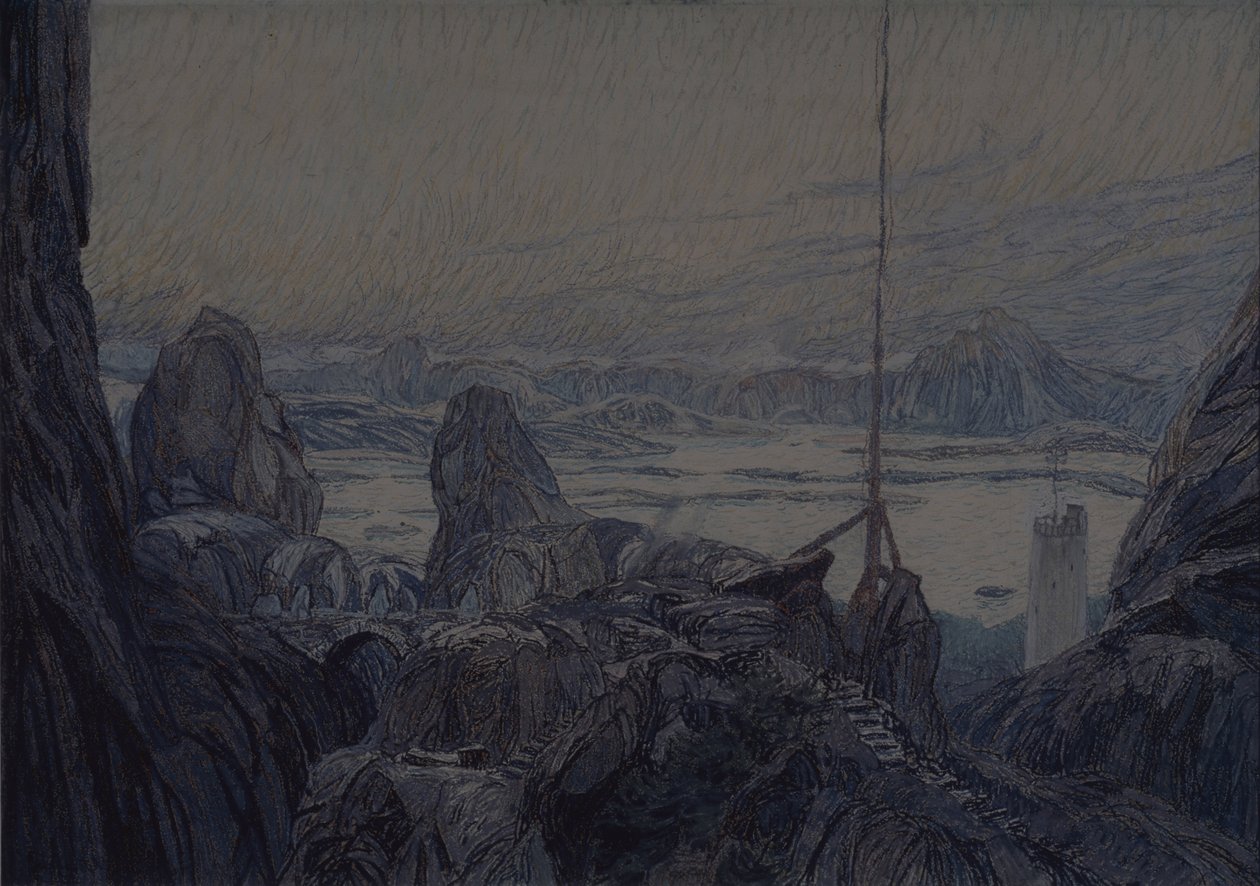 Scénografie k divadelní hře Dáma z moře od H. Ibsena, 1905 od Aleksandr Jakovlevic Golovin