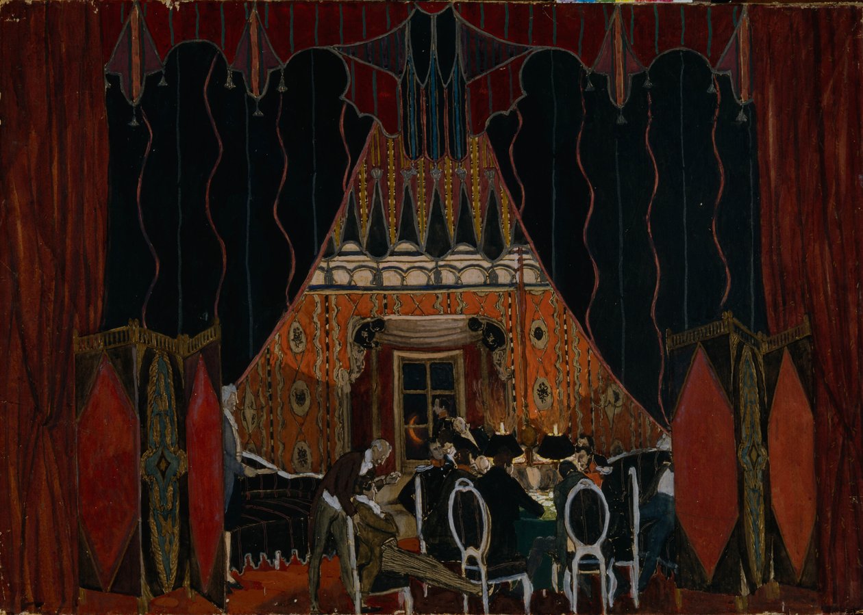 Scénografie k divadelní hře Maškaráda M. Lermontova, 1917 od Aleksandr Jakovlevic Golovin