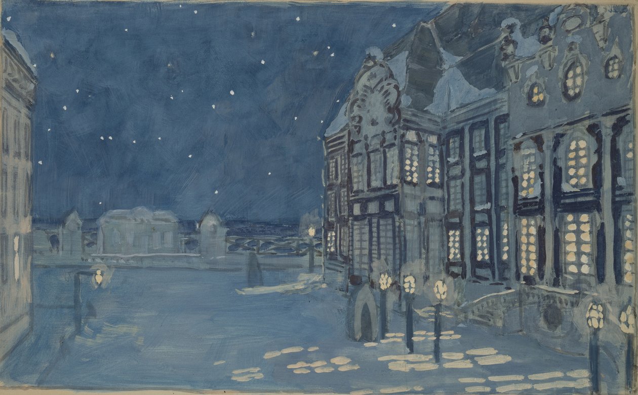 Zimní palác. Scénický návrh k opeře Ledový dům A. Koreščenka, 1901 od Aleksandr Jakovlevic Golovin