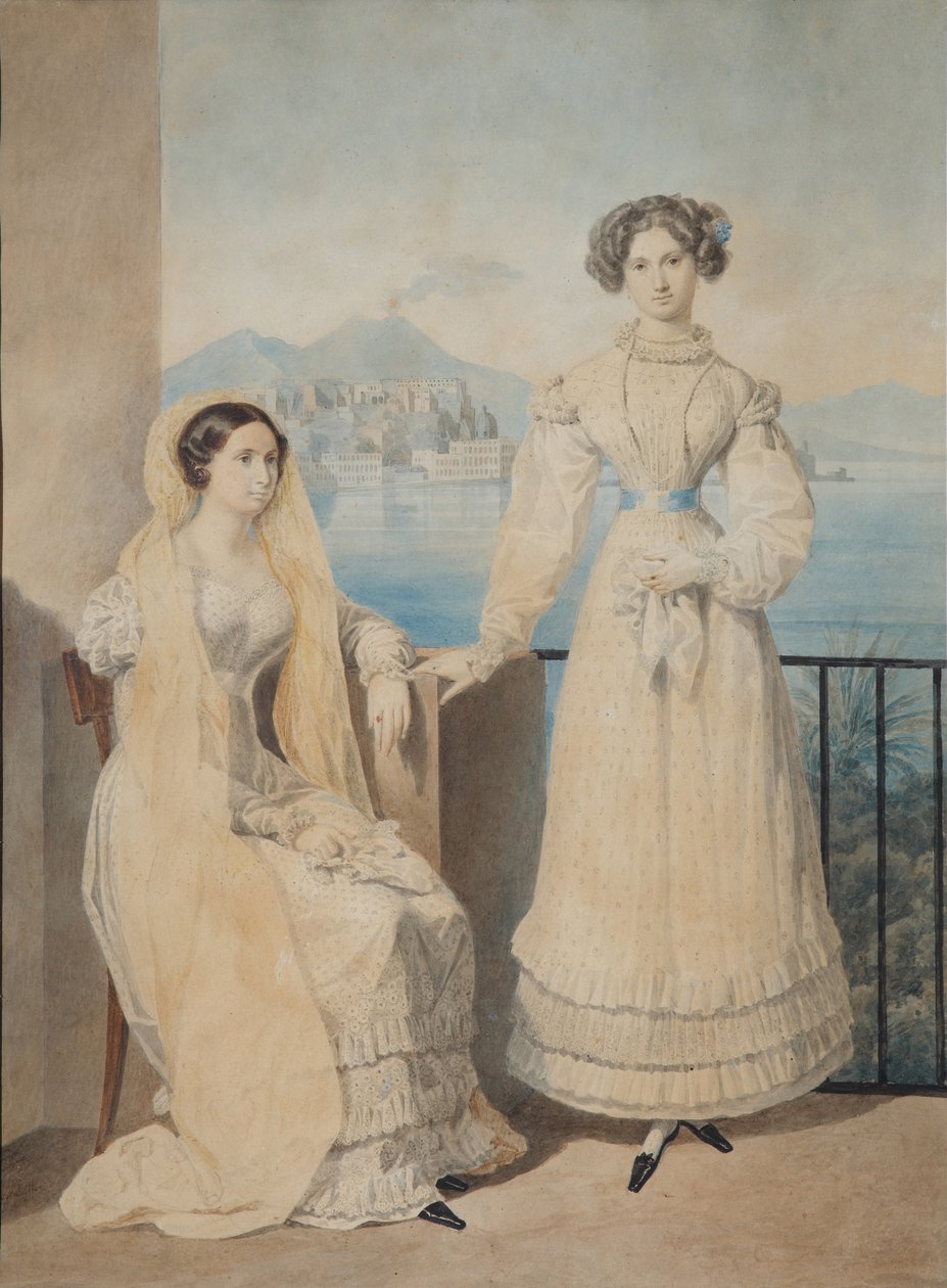 Portrét sester hraběnek Dorothey 1804-1863 a Kateřiny 1803-1888 von Tiesenhausen, 1825 od Aleksandr Pavlovich Bryullov