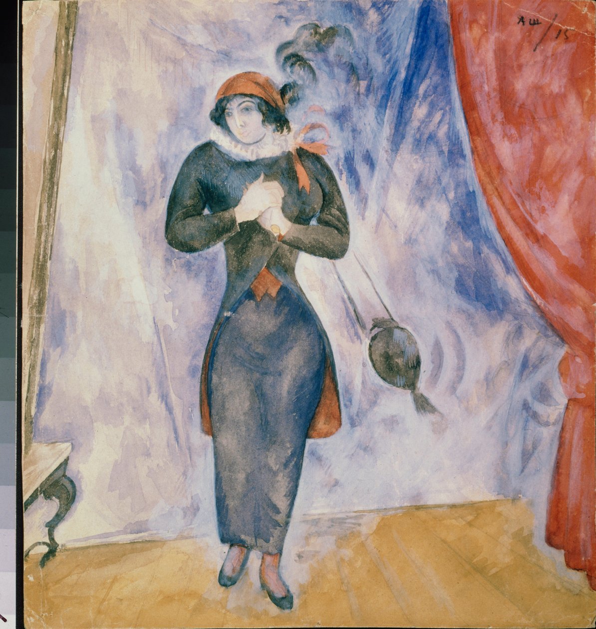 Bialystok (Polsko). Na scéně. Dílo Alexandra Vasiljeviče Shevchenko (Alexander Shevchenko) (1883-1948), akvarel na papíře od Aleksandr Vasilievich Shevchenko