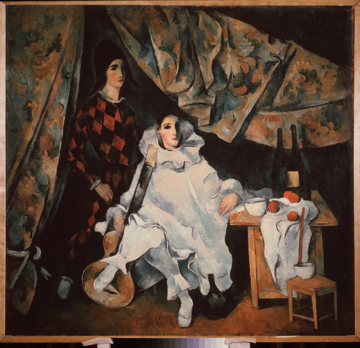 Žonglérští bratři Cyrano. (v kostýmu Pierrot a Harlekýn). Obraz Alexandra Vasiljeviče Ševčenka (Alexander Ševčenko) (1883-1948), olej na plátně od Aleksandr Vasilievich Shevchenko