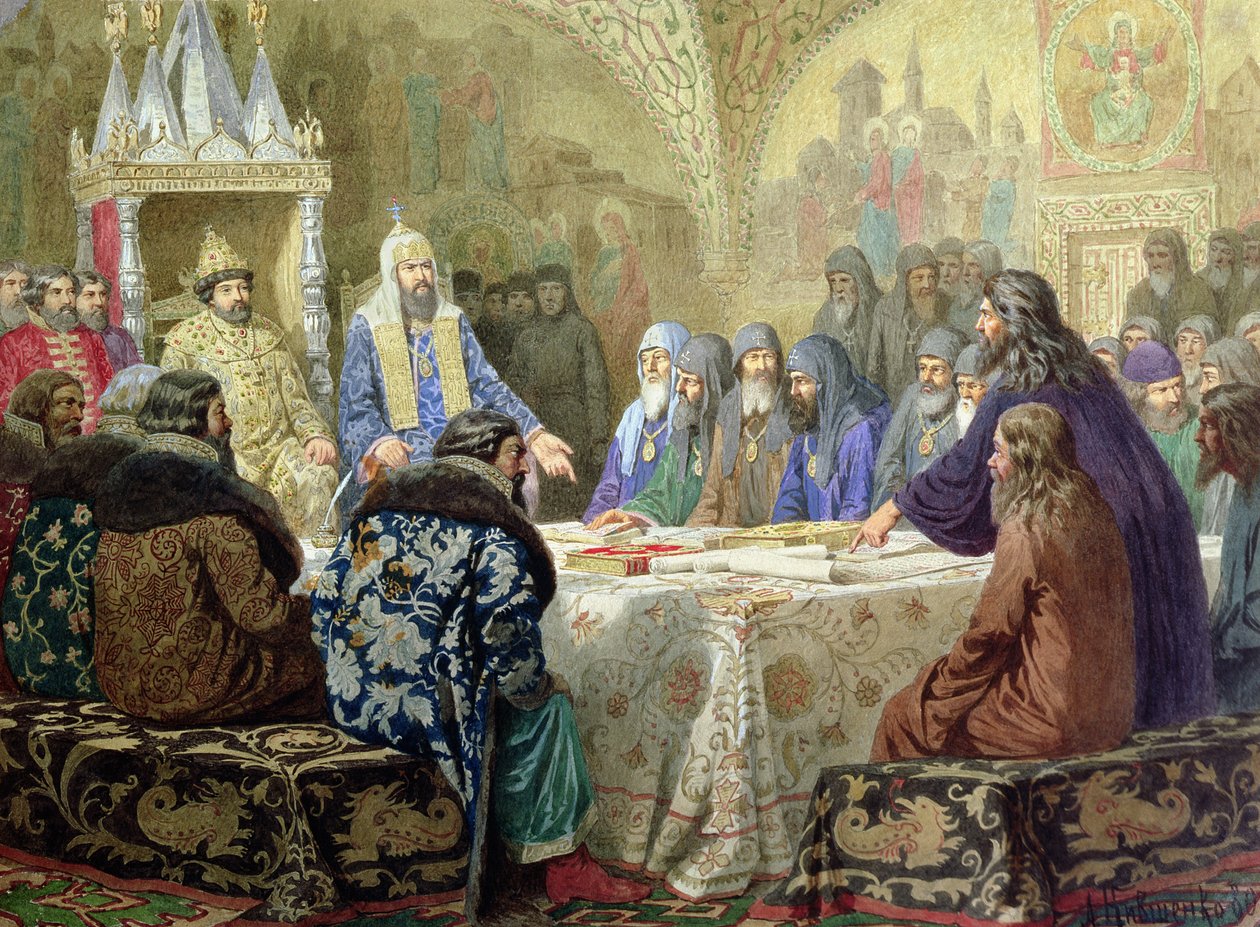 koncilu v roce 1634: Počátek církevního nesouhlasu v Rusku, 1880 od Aleksei Danilovich Kivshenko