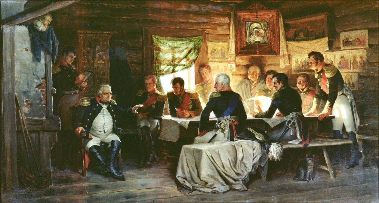 Válečná rada ve Fili v roce 1812, 1882 od Aleksei Danilovich Kivshenko
