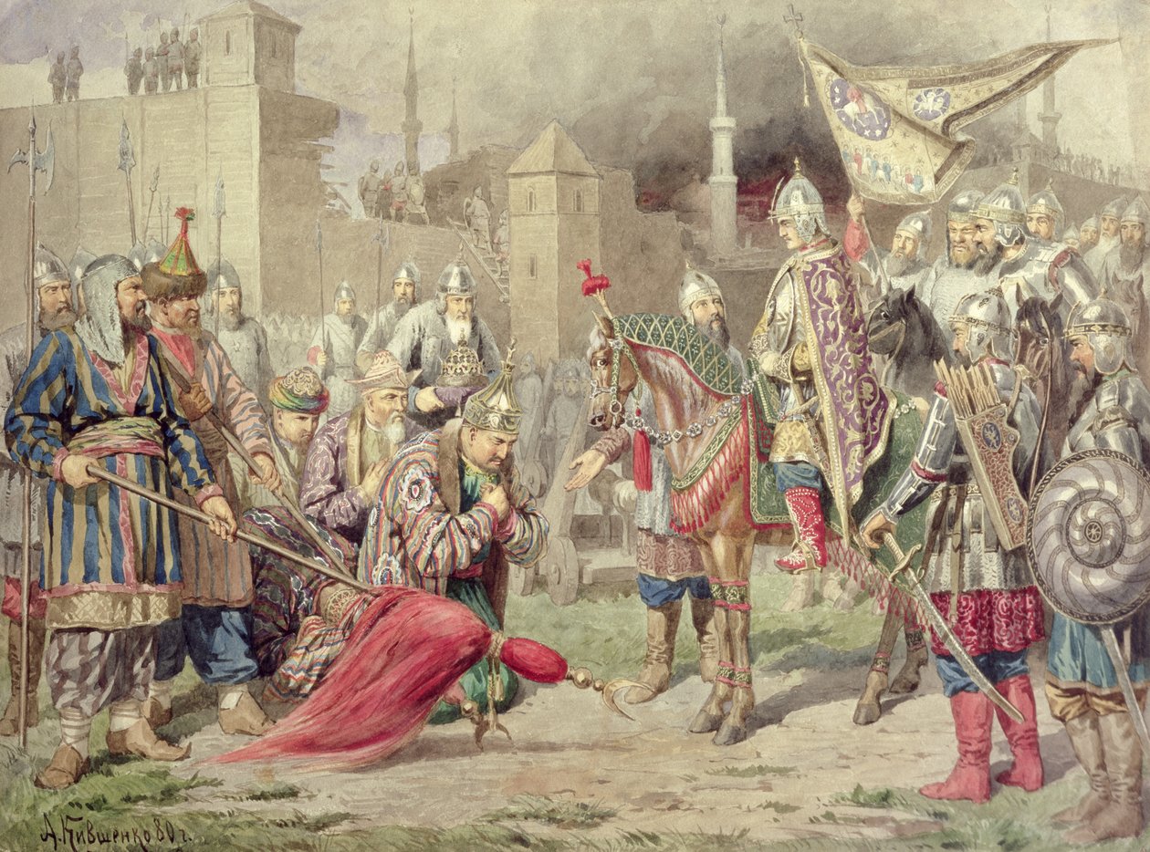 Car Ivan IV Vasiljevič Hrozný (1530-84) dobytí Kazaně, 1880 od Aleksei Danilovich Kivshenko